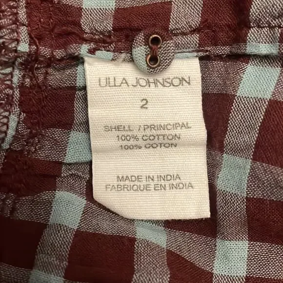 Ulla Johnson Long Sleeve Mini Dress Purple Plaid Size 2 Retails $425 - Picture 7 of 12